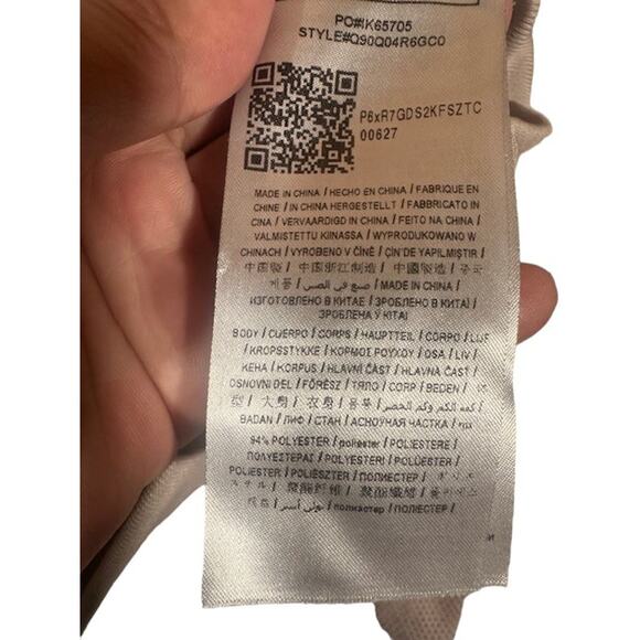 Guess Pink & Rose Gold Logo Long Sleeve Mock Neck Full Zip Jacket Women Sz M - Picture 12 of 12